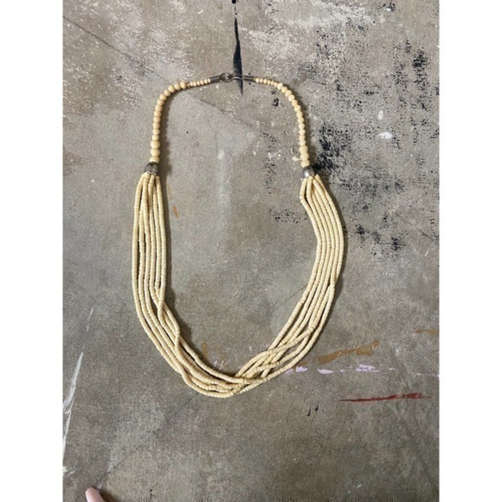 Vintage bone necklace , 6 strands, white